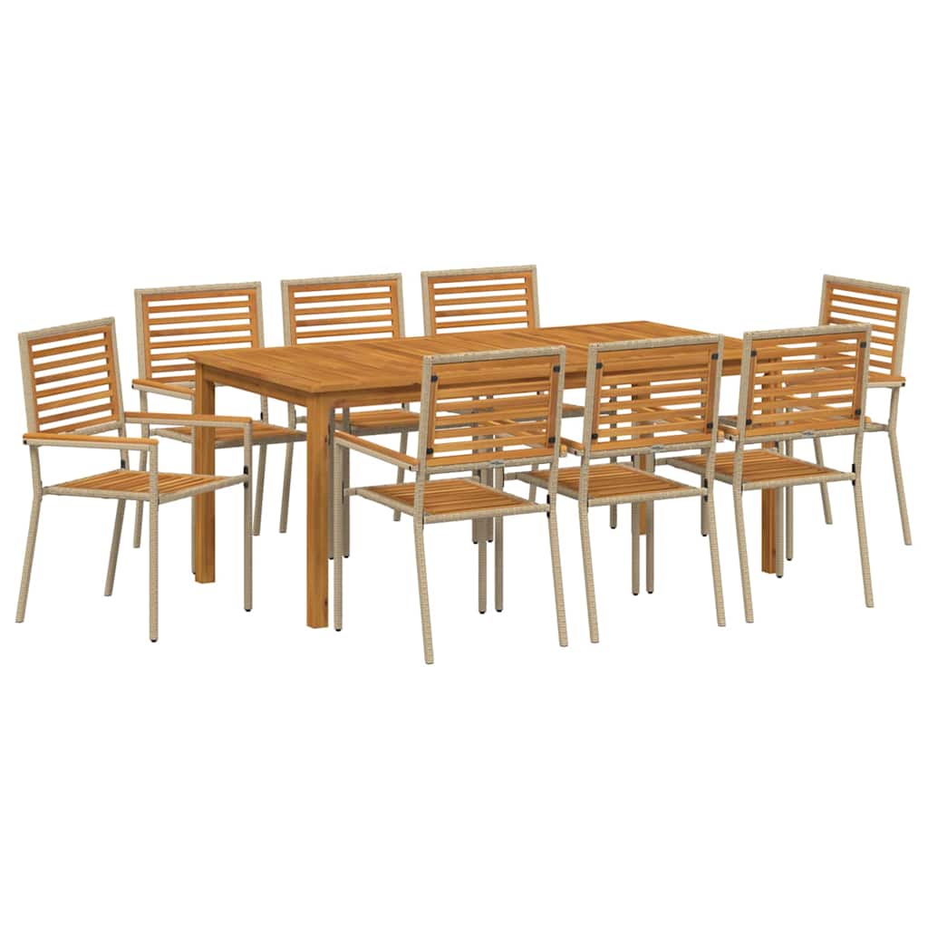 Ensemble de salle à manger pour jardin 9 pcs Beige - XIOS