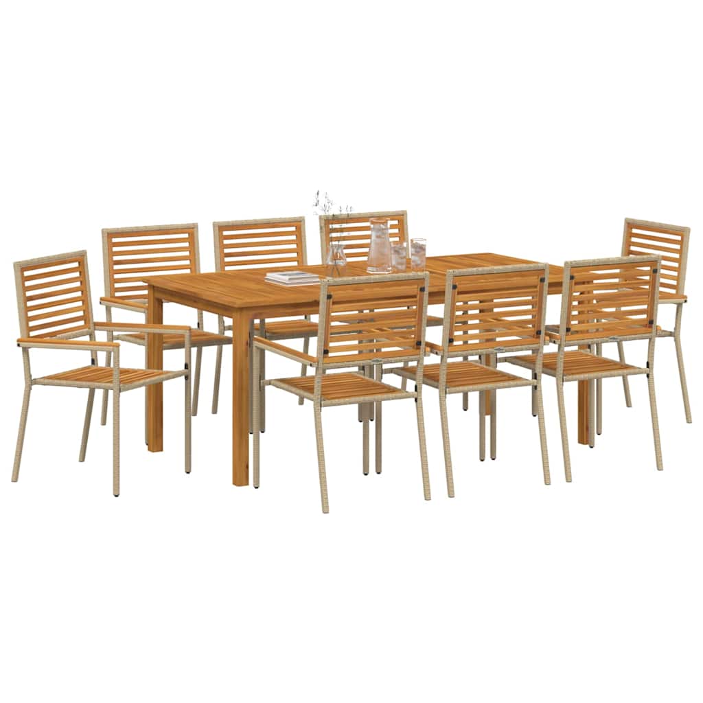 Ensemble de salle à manger pour jardin 9 pcs Beige - XIOS