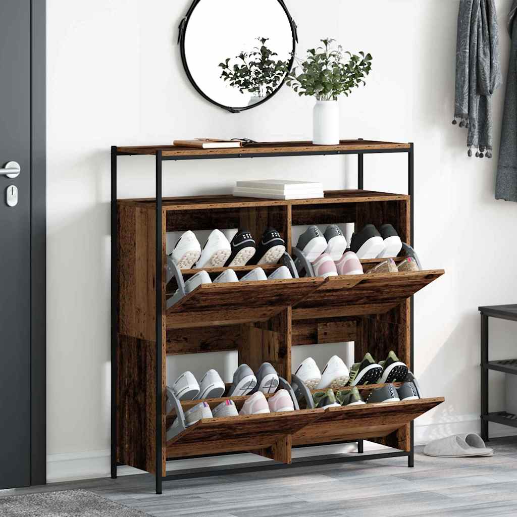 Armoire à Chaussures avec porte Bois Ancien 100 x 34 x 112 cm - XIOS