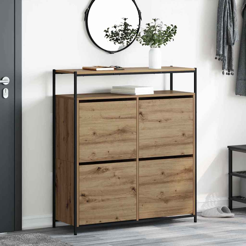 Armoire à Chaussures chêne artisanal 100 x 34 x 112 cm - XIOS