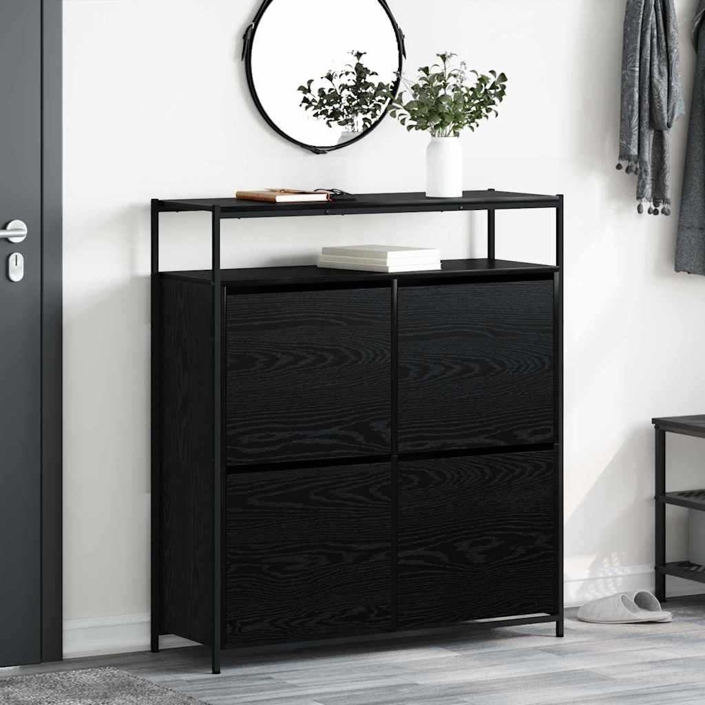 Armoire à Chaussures avec stockage Chêne noir 100 x 34 x 112 cm - XIOS