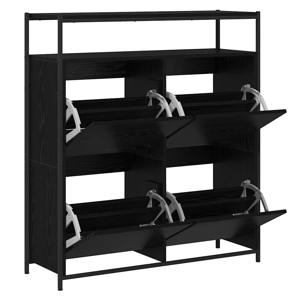 Armoire à Chaussures avec stockage Chêne noir 100 x 34 x 112 cm - XIOS