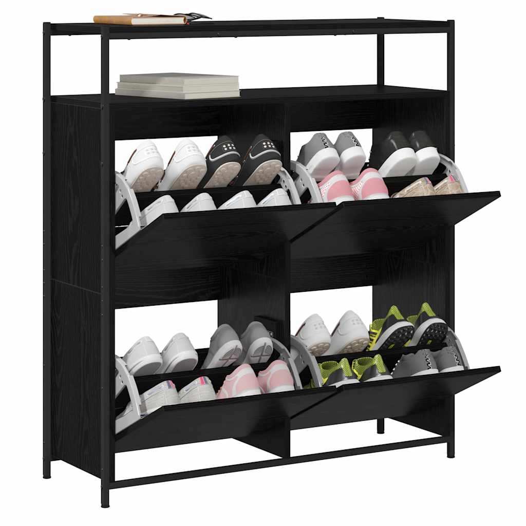 Armoire à Chaussures avec stockage Chêne noir 100 x 34 x 112 cm - XIOS