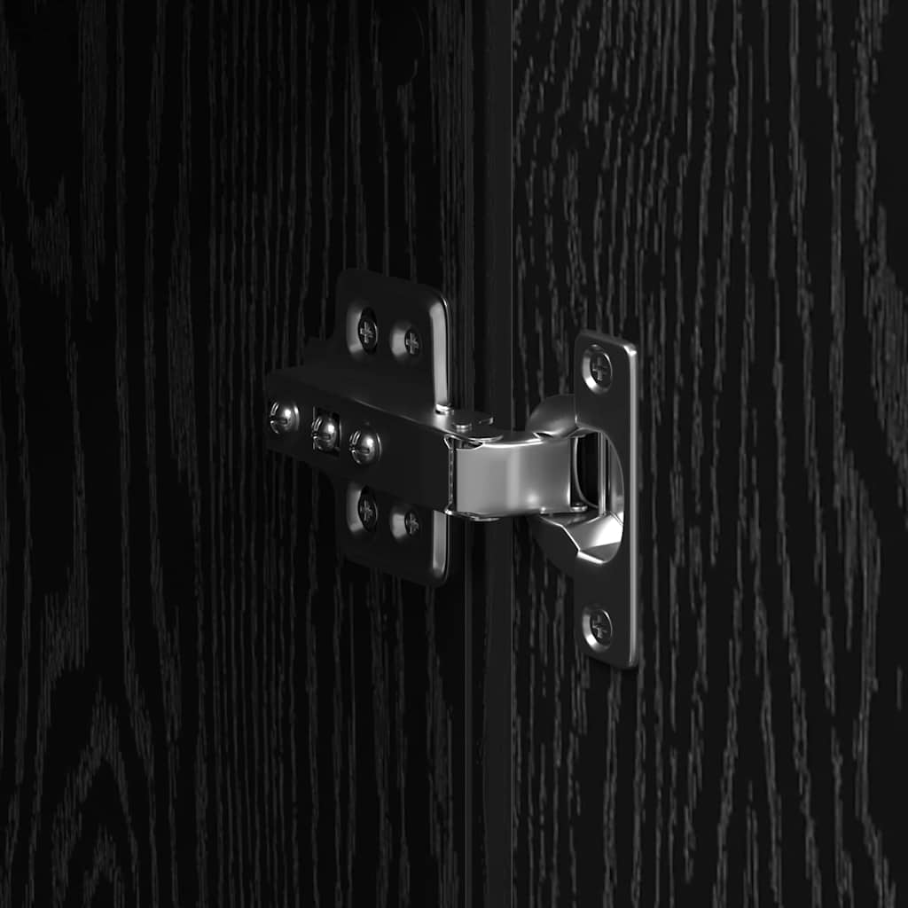 Buffet Chêne noir 80 x 35 x 180 cm Bois d'ingénierie