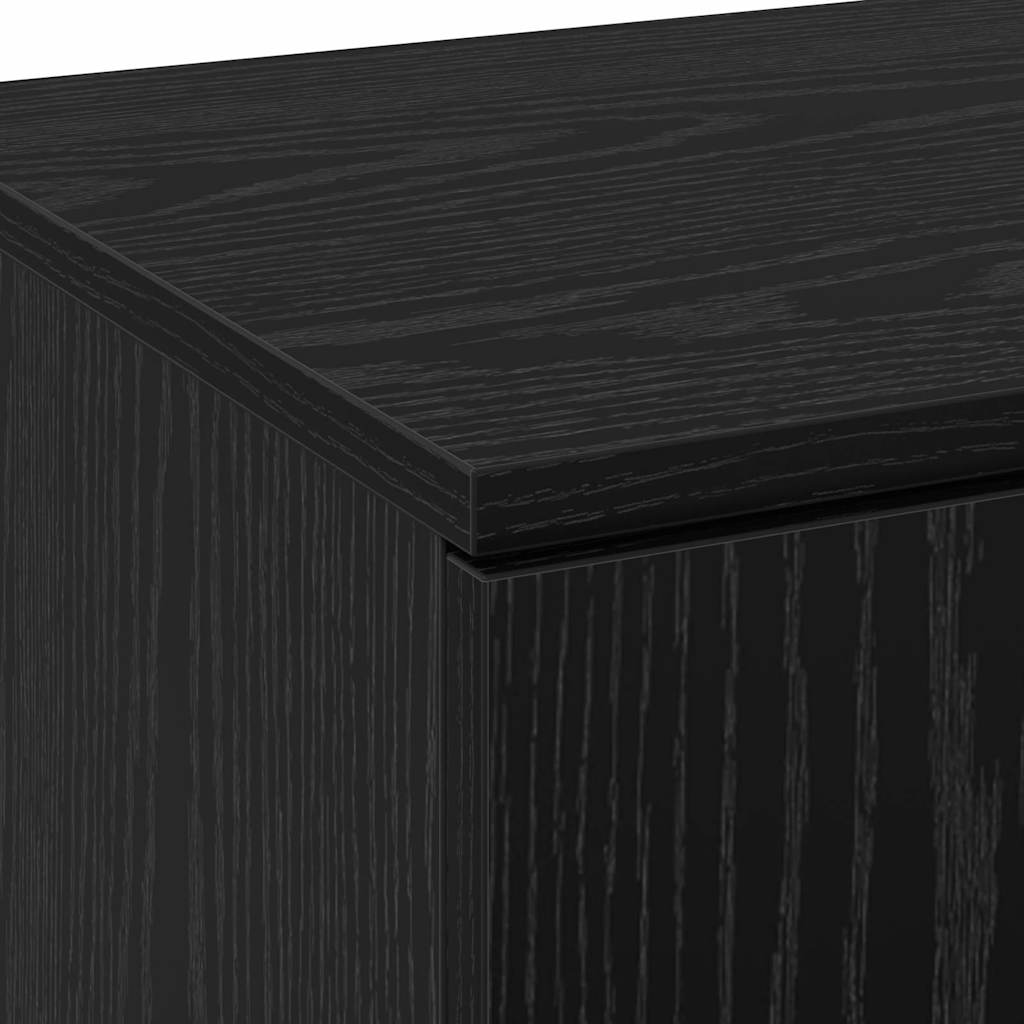 Buffet Chêne noir 80 x 35 x 180 cm Bois d'ingénierie