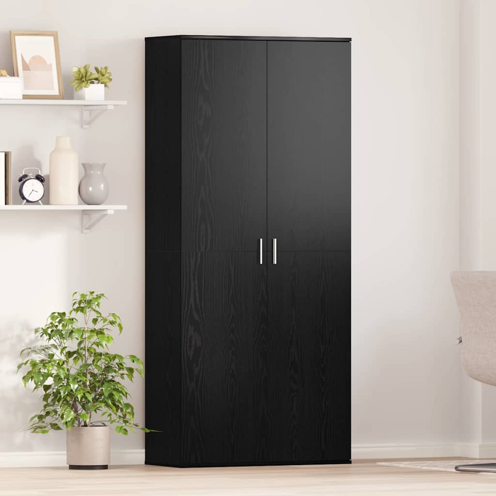 Buffet Chêne noir 80 x 35 x 180 cm Bois d'ingénierie