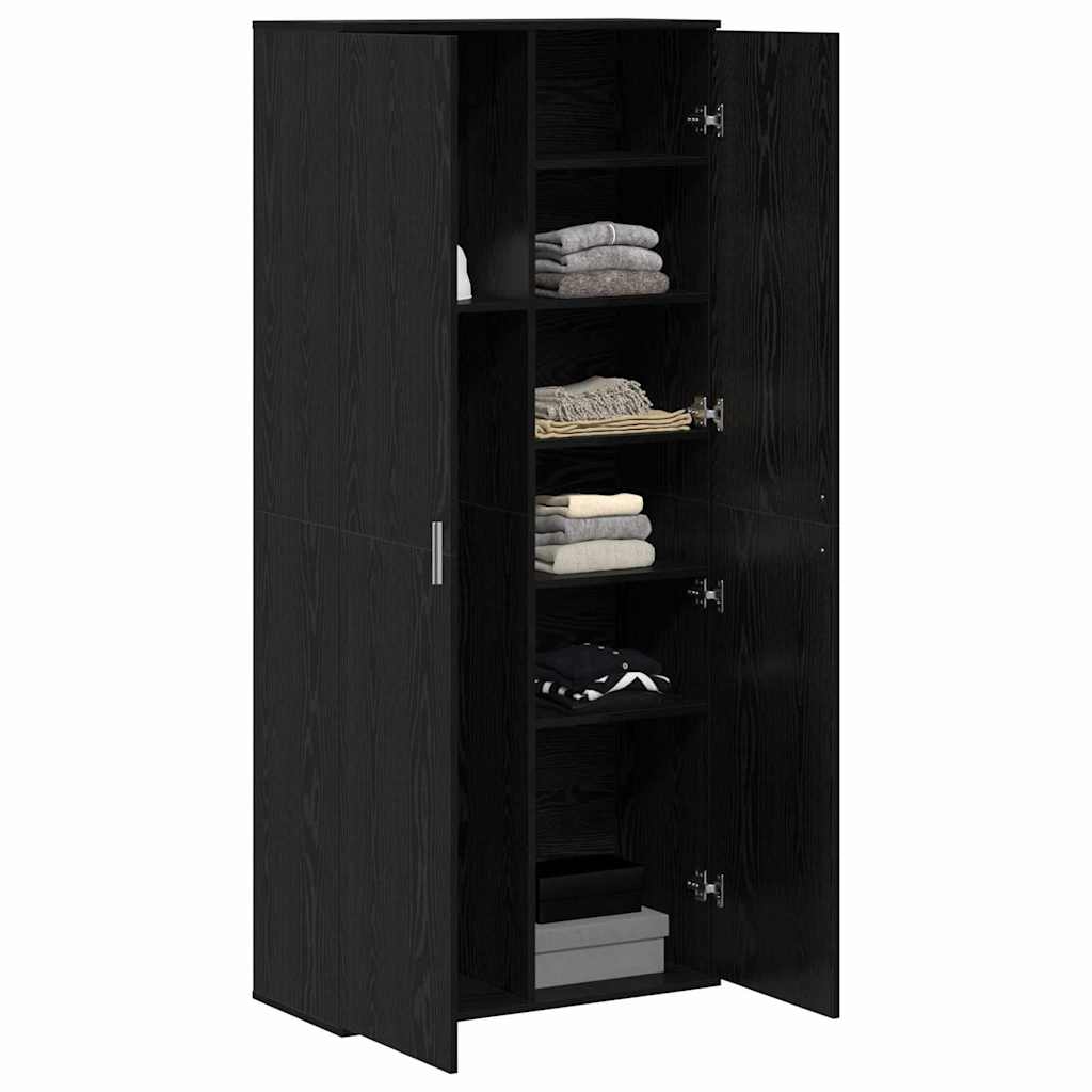 Buffet Chêne noir 80 x 35 x 180 cm Bois d'ingénierie