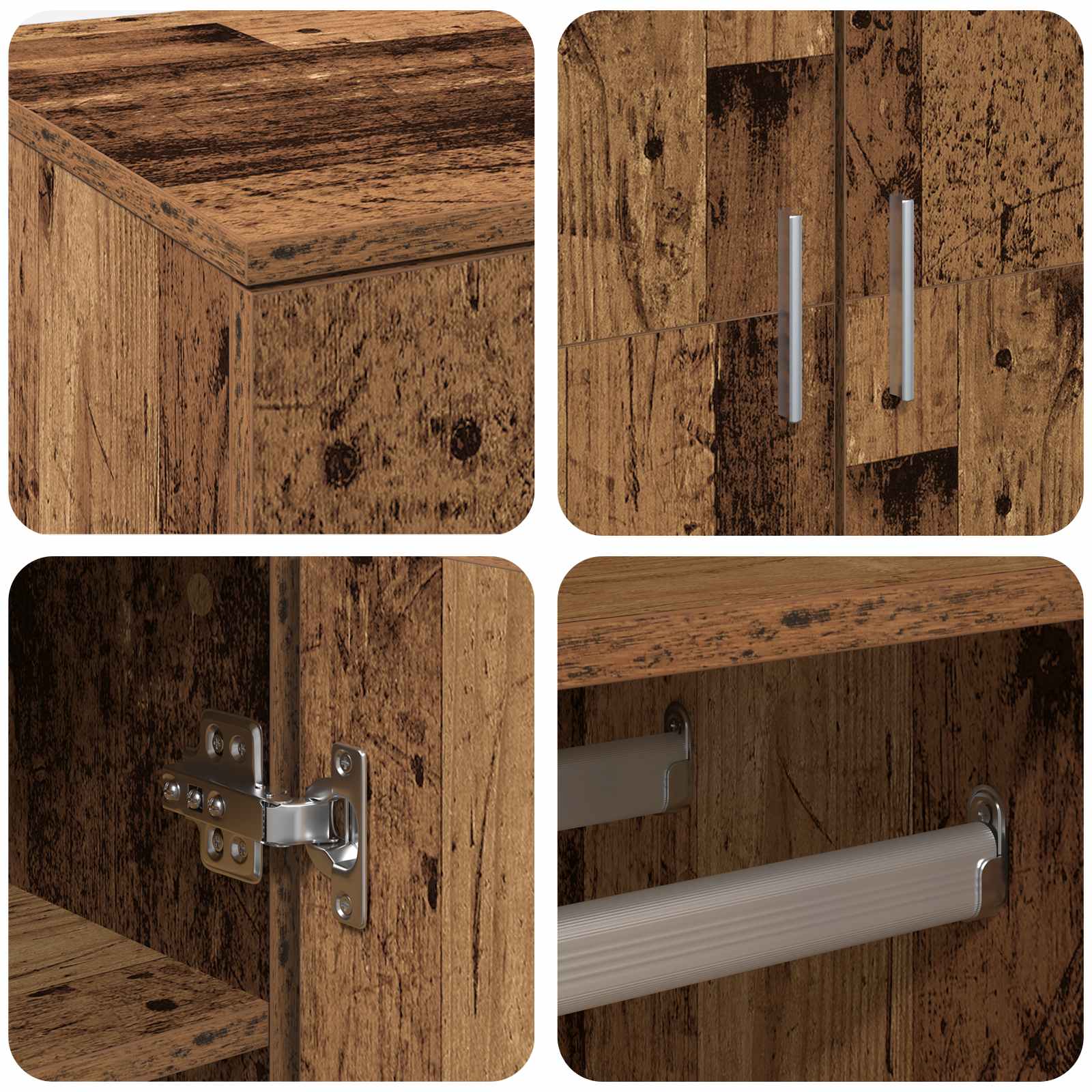 Haut de Mobilier Bois Ancien 80 x 39 x 178 cm Bois d'ingénierie
