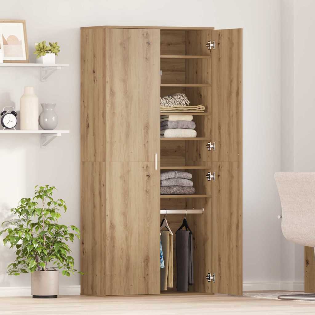 Haut de Mobilier avec étagère chêne artisanal 80 x 39 x 178 cm - XIOS