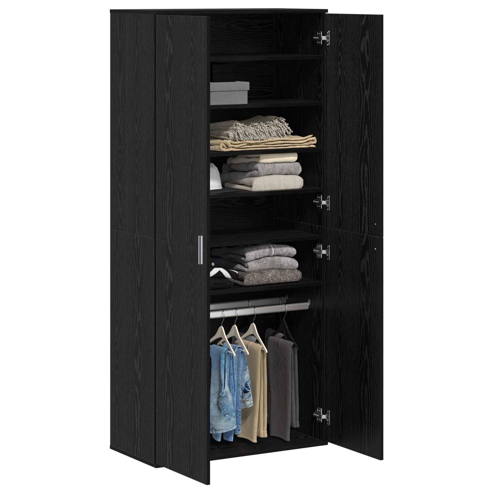 Haut Armoire 80 x 39 x 178 cm Bois d'ingénierie Chêne noir - XIOS
