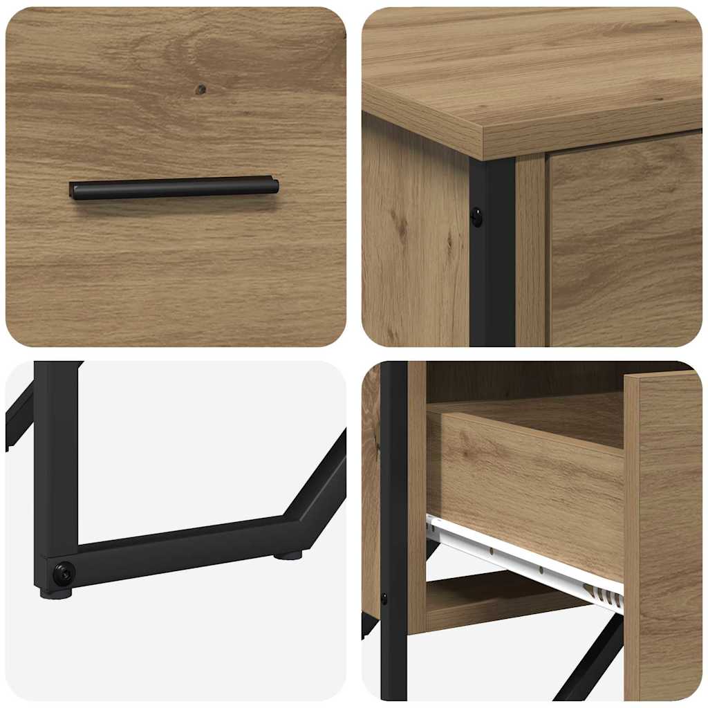 Commode chêne artisanal 91 x 35.5 x 74.5 cm Bois d'ingénierie - XIOS
