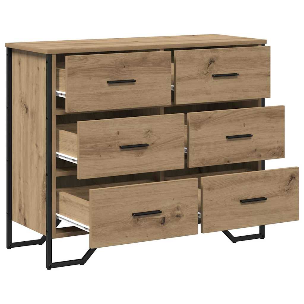 Commode chêne artisanal 91 x 35.5 x 74.5 cm Bois d'ingénierie - XIOS