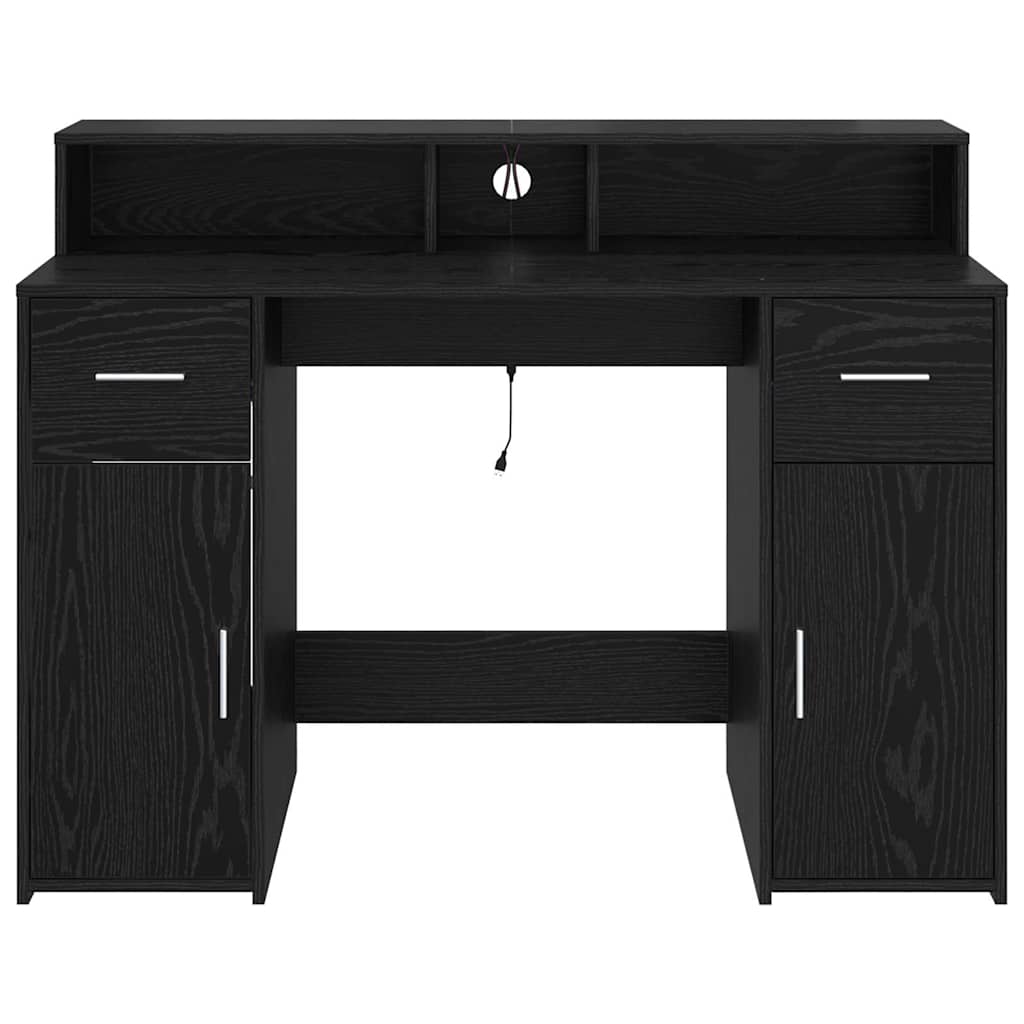 Bureau avec porte Chêne noir 120 x 55 x 91 cm Bois d'ingénierie - XIOS