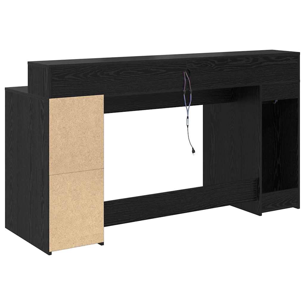 Bureau avec porte Chêne noir 160 x 55 x 91 cm Bois d'ingénierie - XIOS
