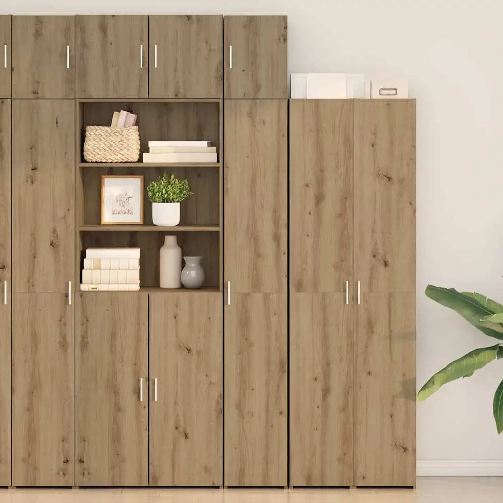 Cabinet de rangement avec étagères Chêne artisanal - XIOS