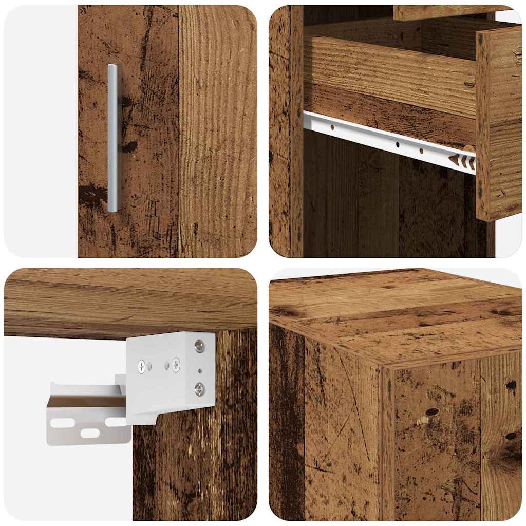 Cabinet de rangement slim Bois ancien 30 x 42.5 x 225 cm - XIOS