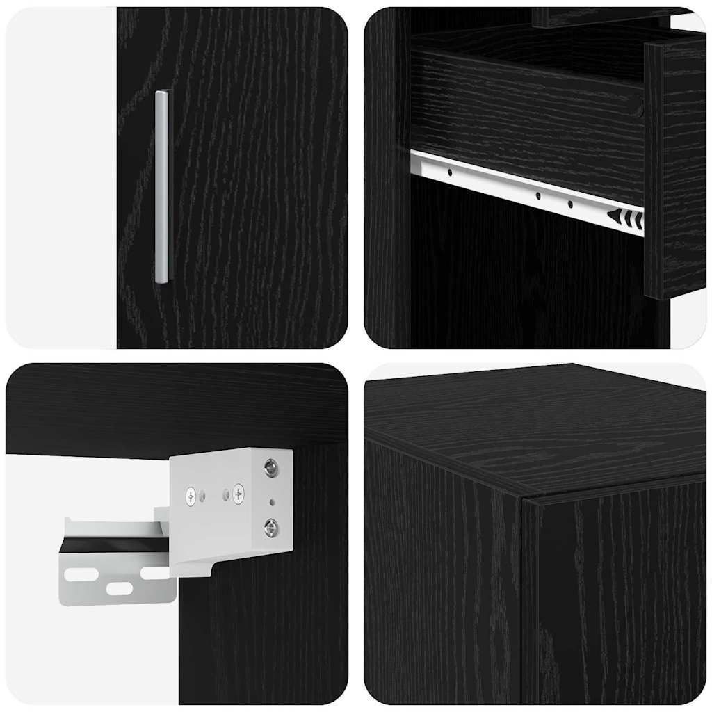 Cabinet de rangement slim Chêne noir 30 x 42.5 x 225 cm - XIOS