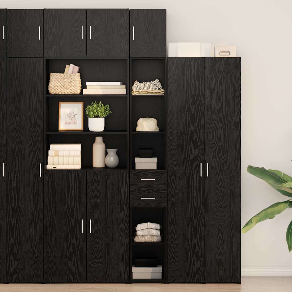 Cabinet de rangement slim Chêne noir 30 x 42.5 x 225 cm - XIOS