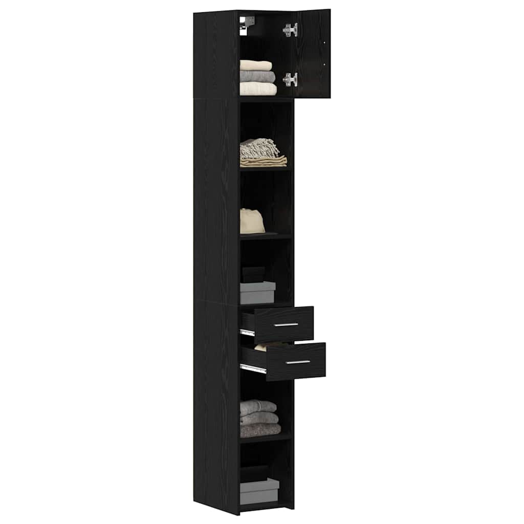 Cabinet de rangement slim Chêne noir 30 x 42.5 x 225 cm - XIOS