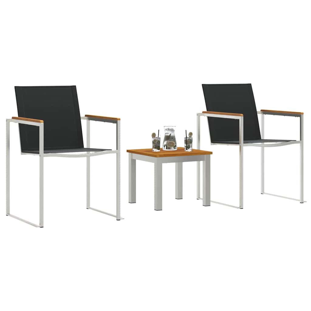 Ensemble de salle à manger pour jardin 3 pcs Marron et Noir