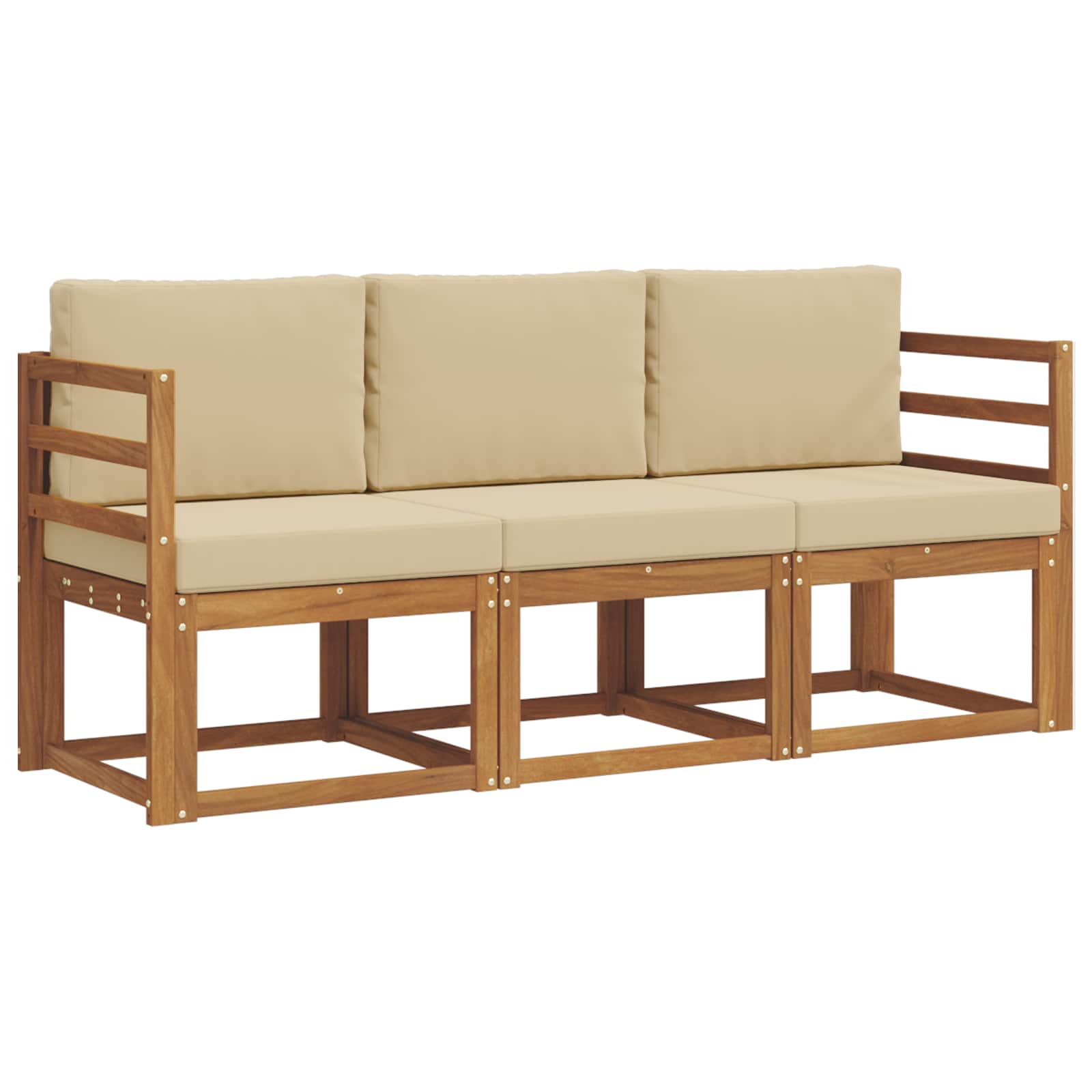 Ensemble de canapés d'extérieur 3 pcs Naturel et Beige - XIOS