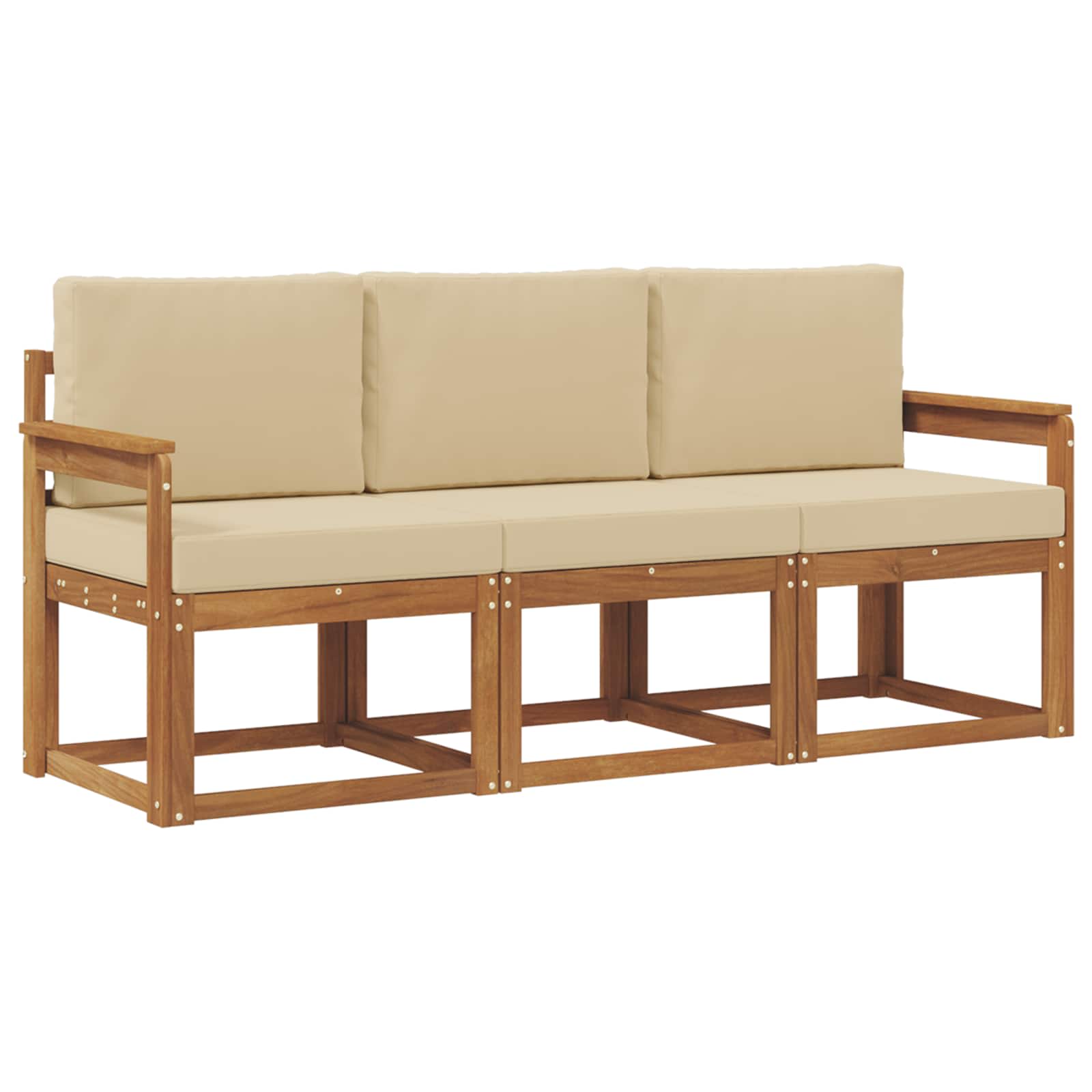 Ensemble de canapés d'extérieur 3 pcs Naturel et Beige - XIOS