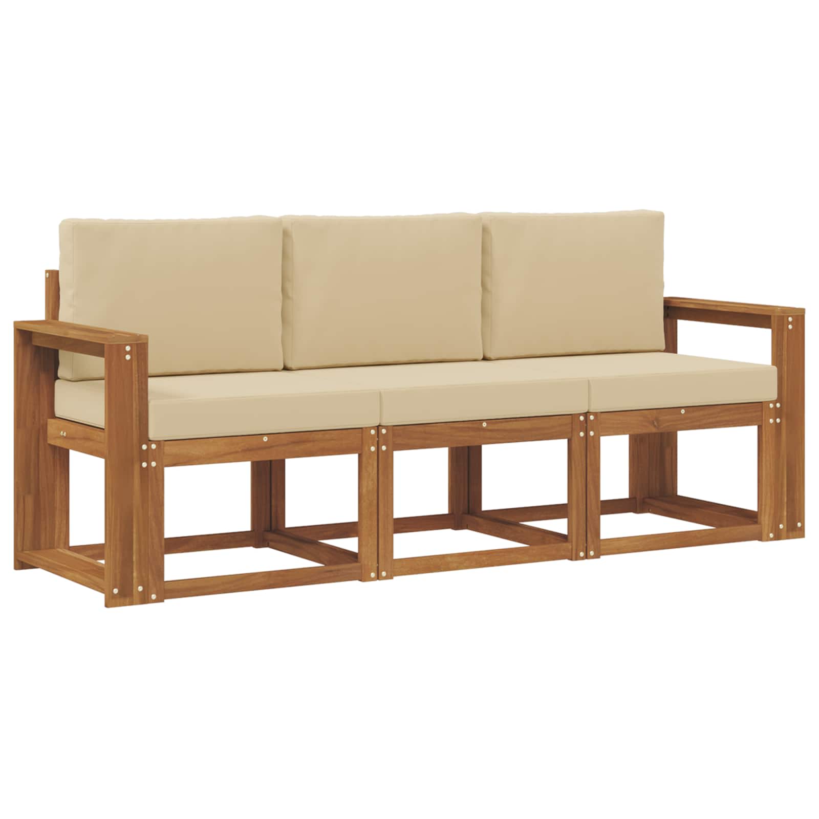 Ensemble de canapés d'extérieur 3 pcs Naturel et Beige - XIOS