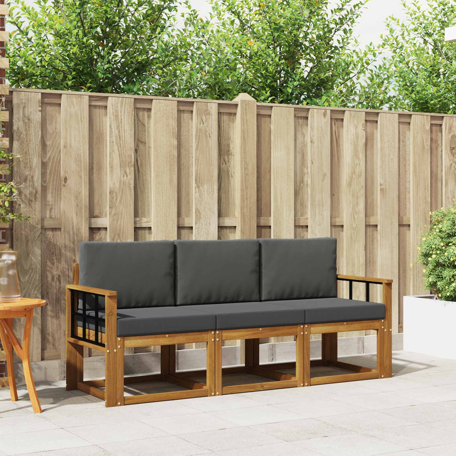 Ensemble de canapés d'extérieur 3 pcs Naturel et Anthracite - XIOS