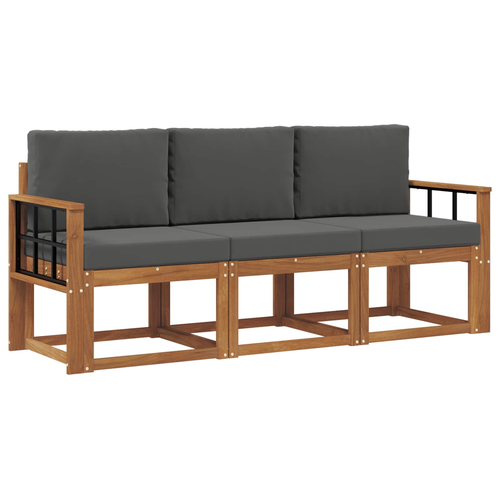 Ensemble de canapés d'extérieur 3 pcs Naturel et Anthracite - XIOS