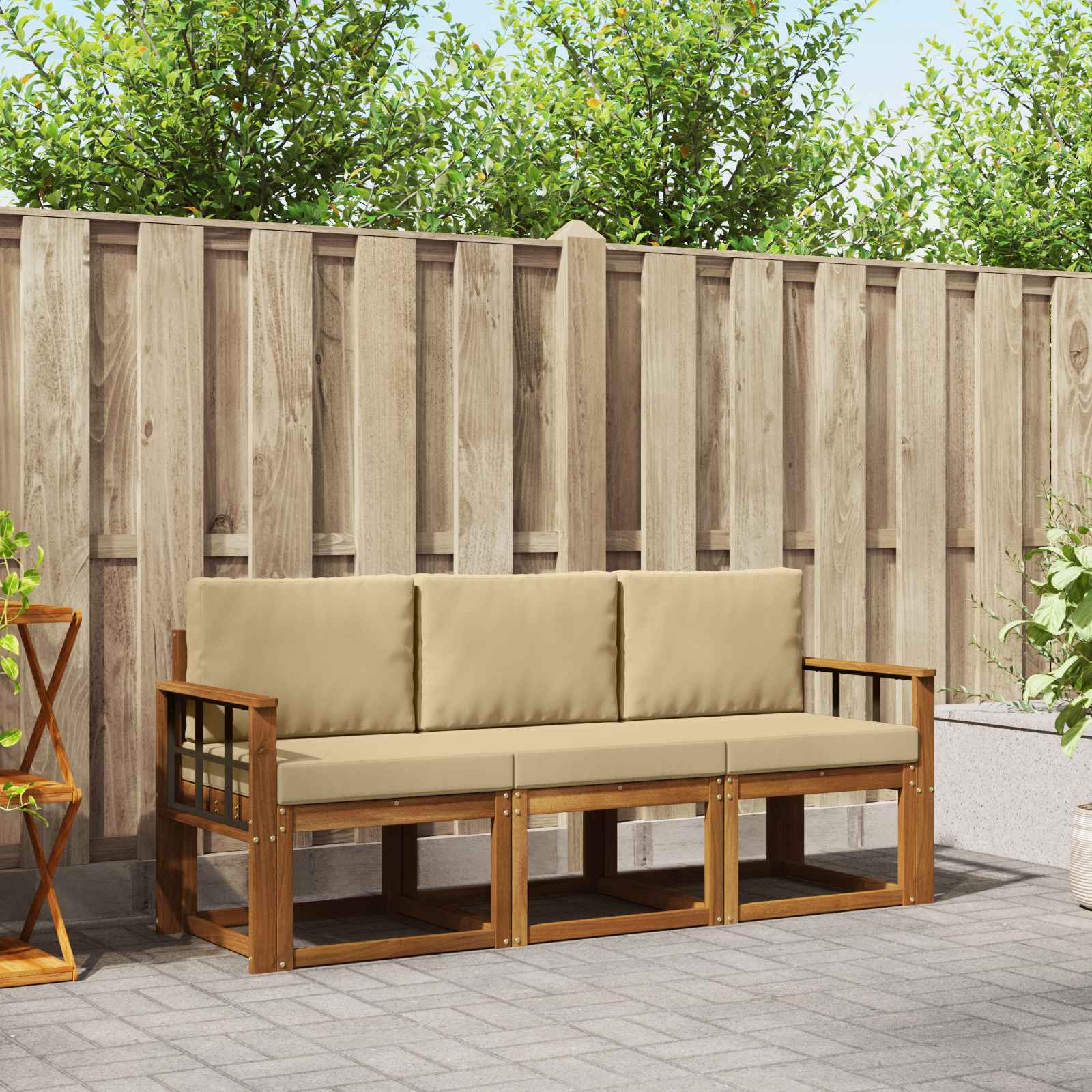 Ensemble de canapés d'extérieur 3 pcs Naturel et Beige - XIOS