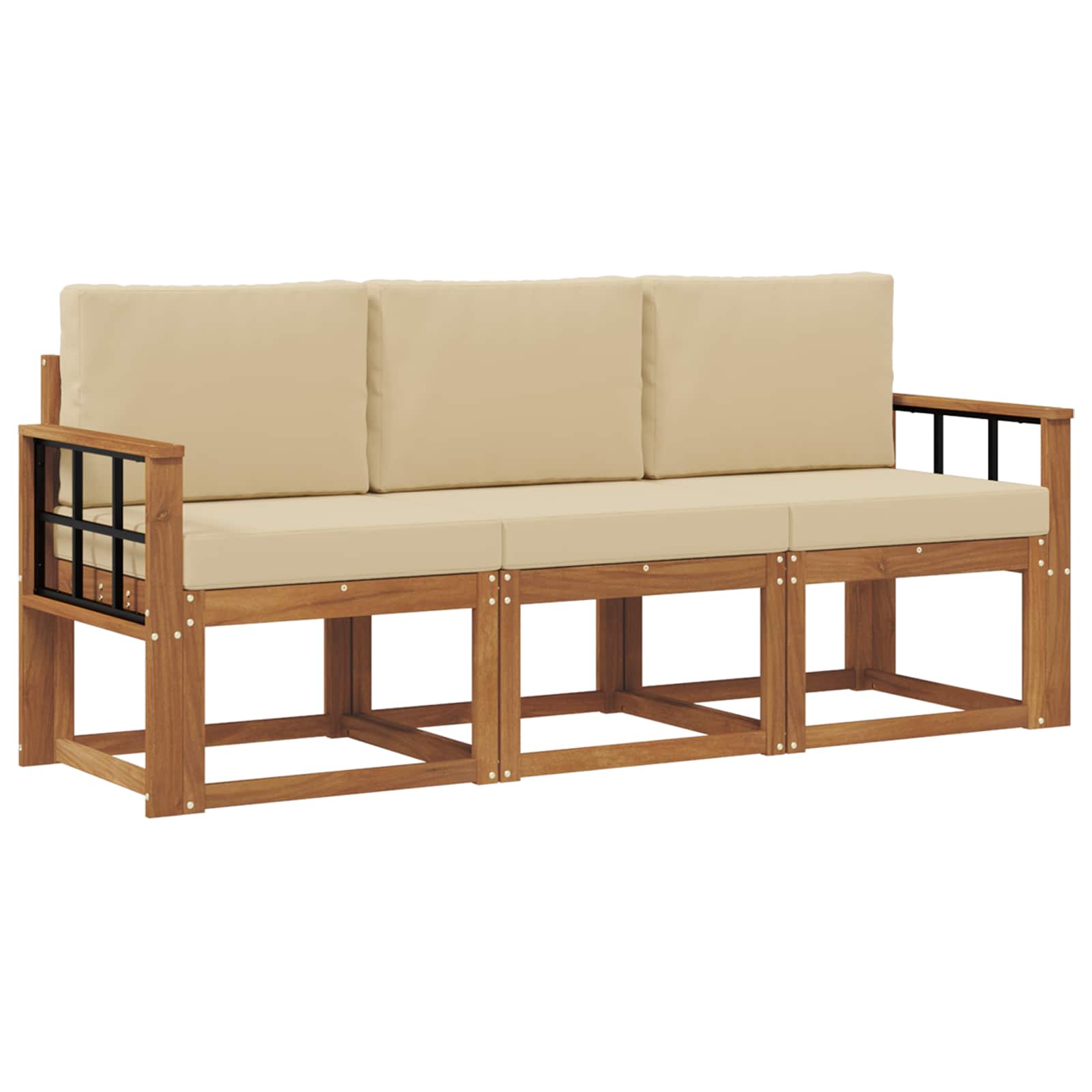 Ensemble de canapés d'extérieur 3 pcs Naturel et Beige - XIOS