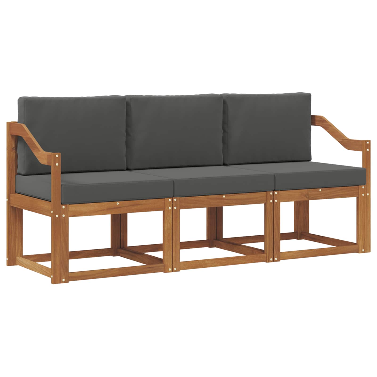 Ensemble de canapés d'extérieur 3 pcs Naturel et Anthracite - XIOS