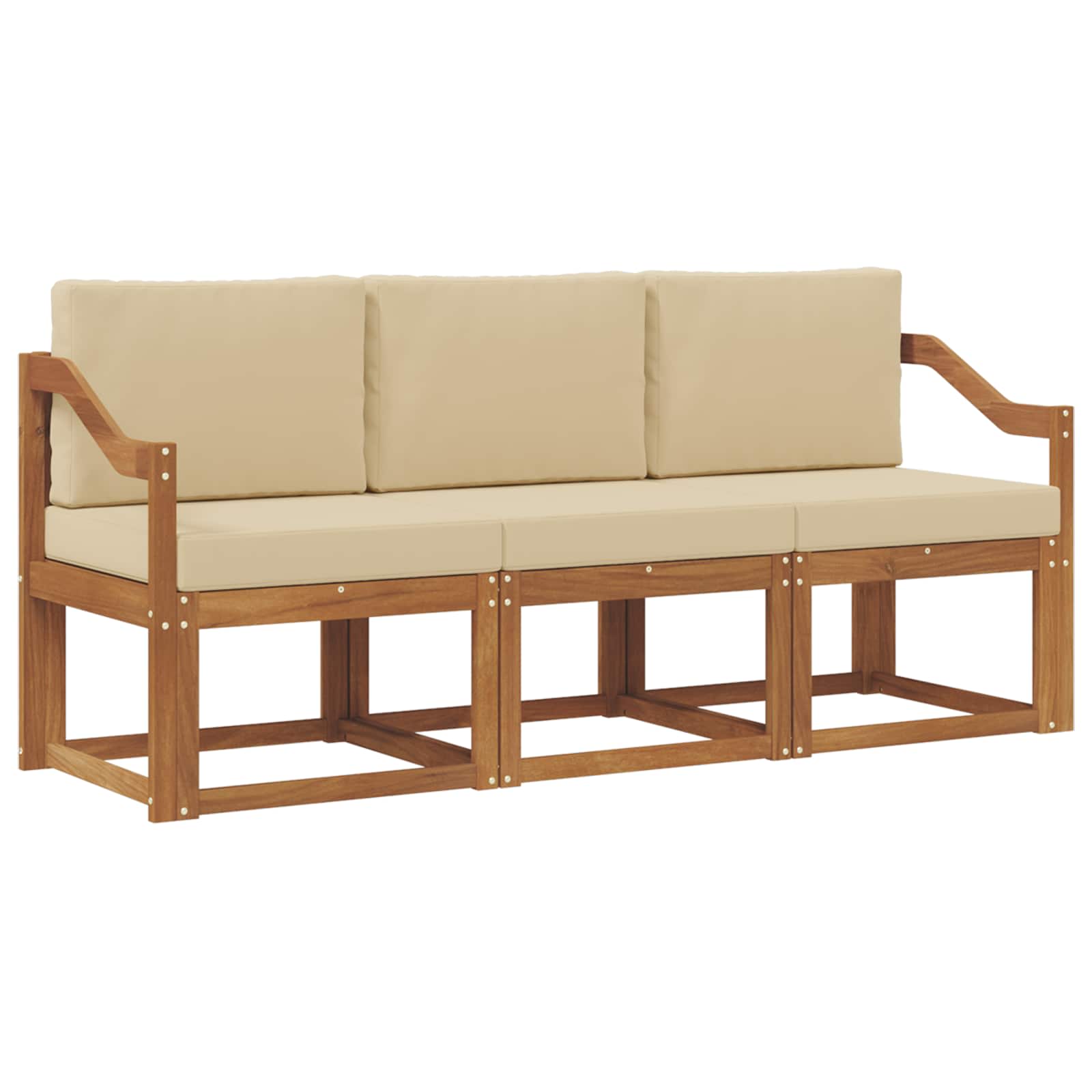 Ensemble de canapés d'extérieur 3 pcs Naturel et Beige - XIOS