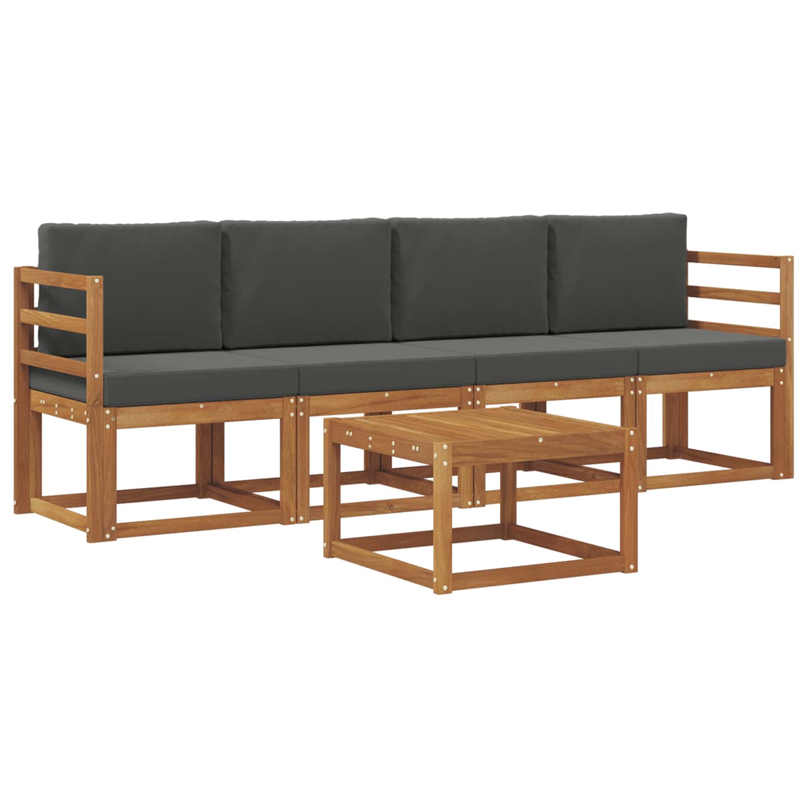 Ensemble de canapés d'extérieur 5 pcs Naturel et Anthracite - XIOS