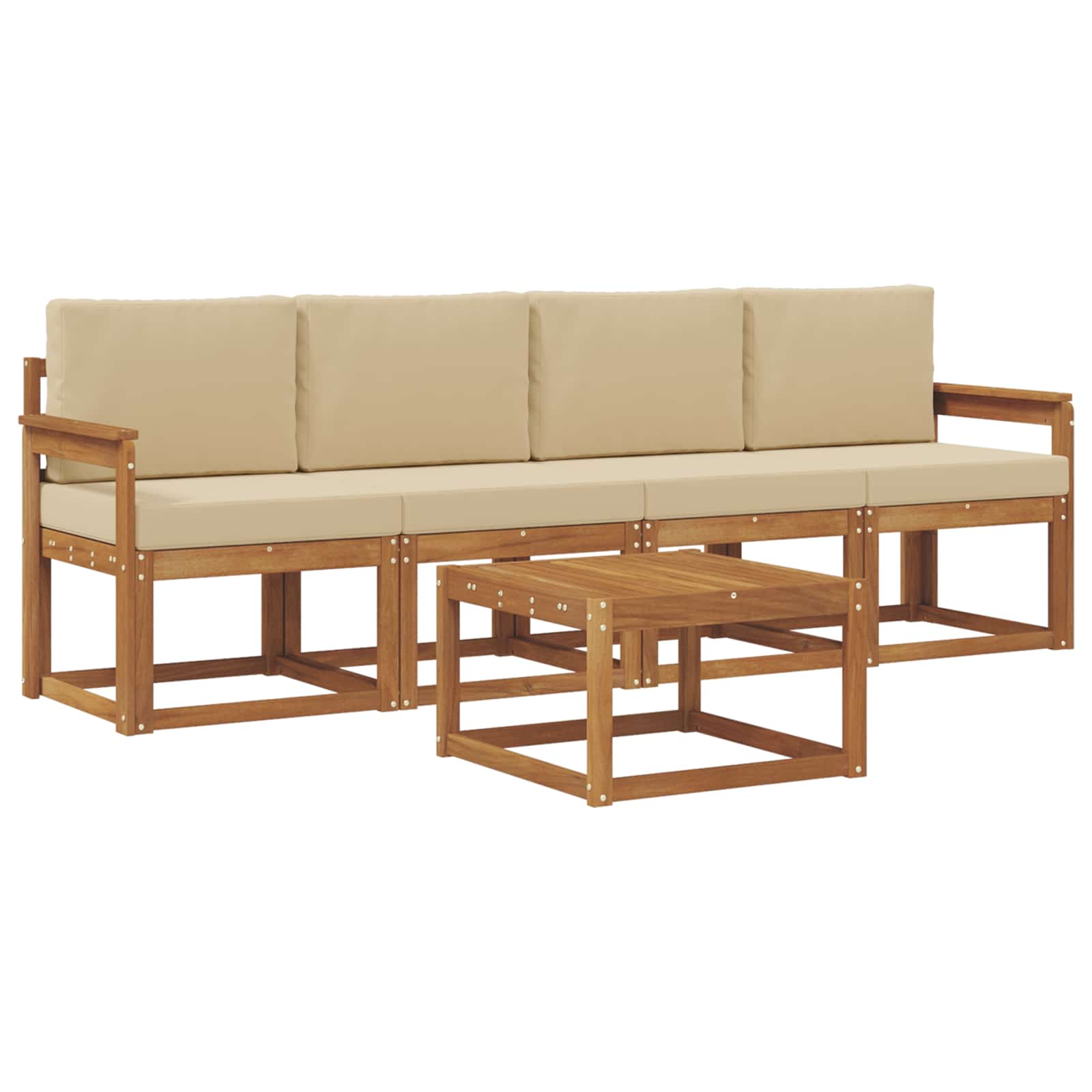 Ensemble de canapés d'extérieur 5 pcs Naturel et Beige - XIOS