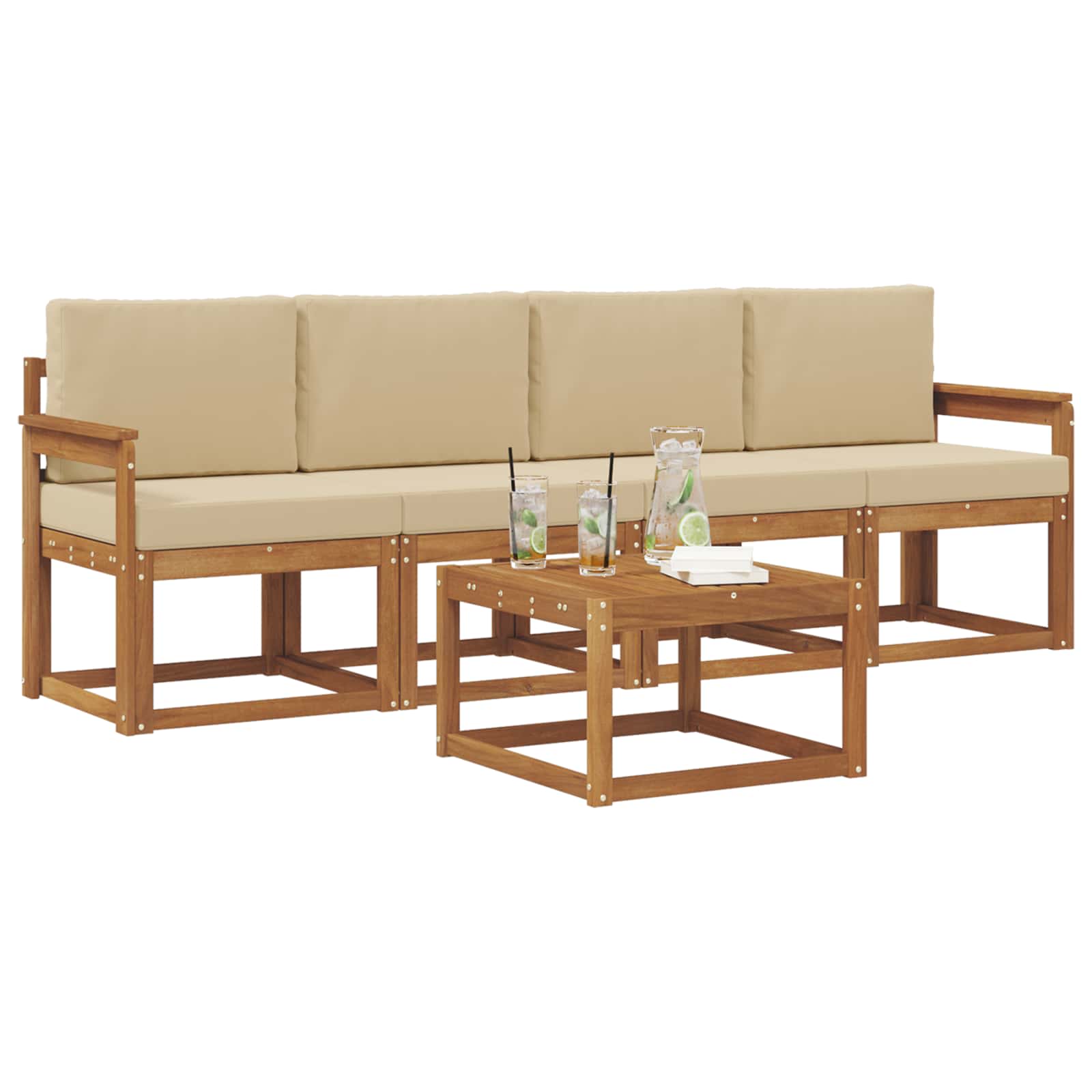 Ensemble de canapés d'extérieur 5 pcs Naturel et Beige - XIOS