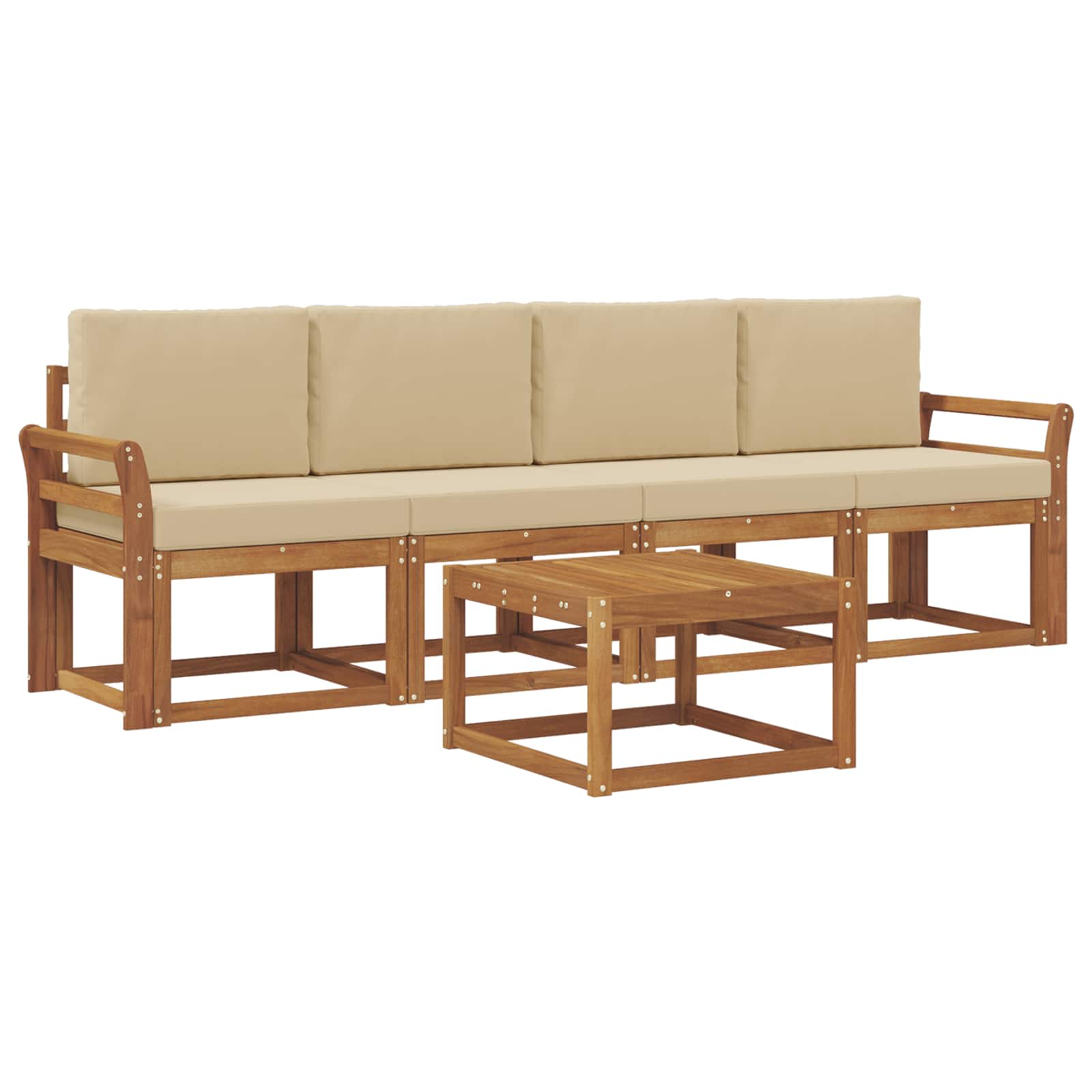 Ensemble de canapés d'extérieur 5 pcs Naturel et Beige - XIOS