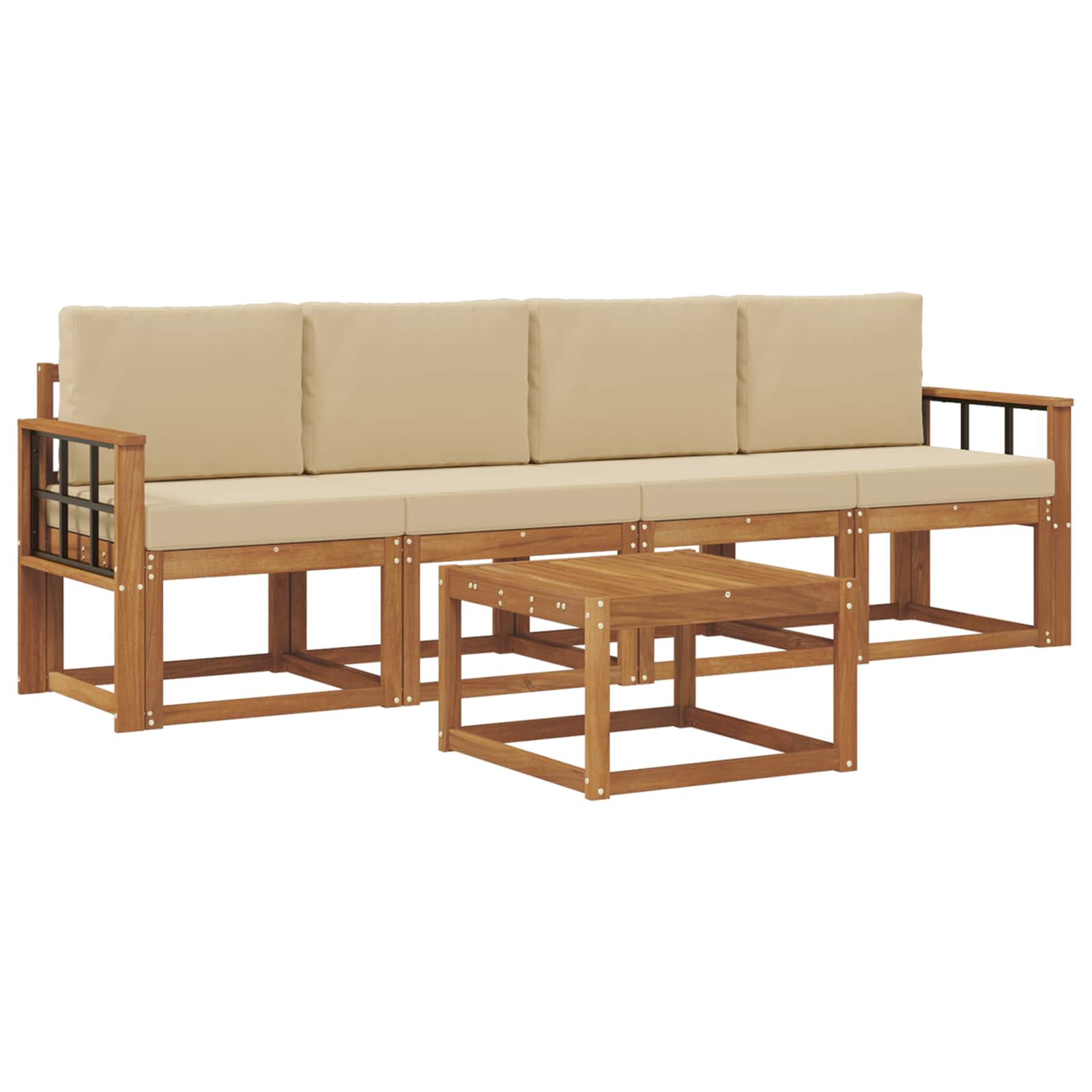 Ensemble de canapés d'extérieur 5 pcs Naturel et Beige - XIOS