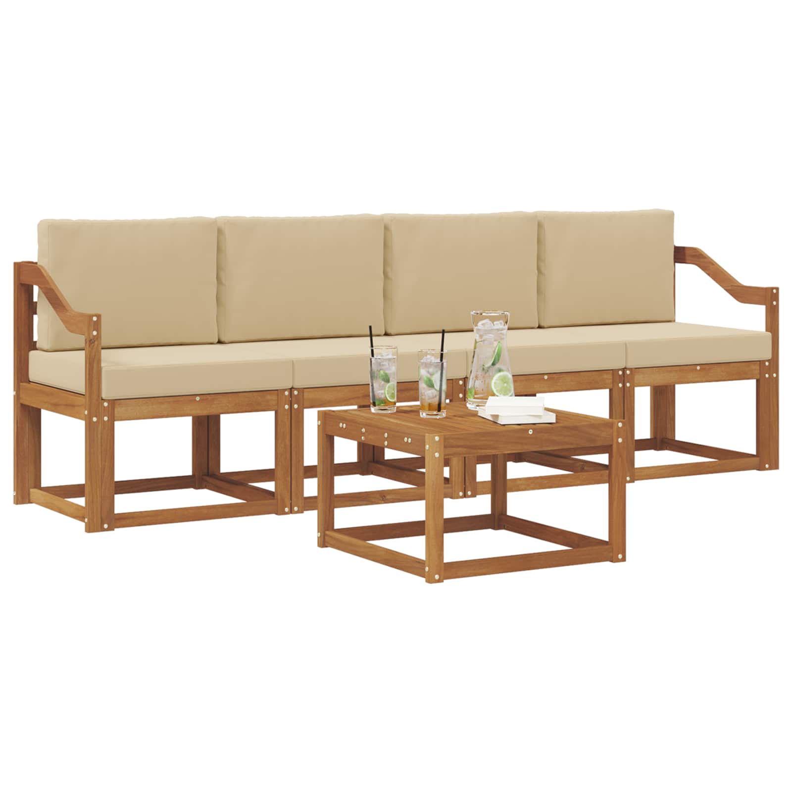 Ensemble de canapés d'extérieur 5 pcs Naturel et Beige - XIOS