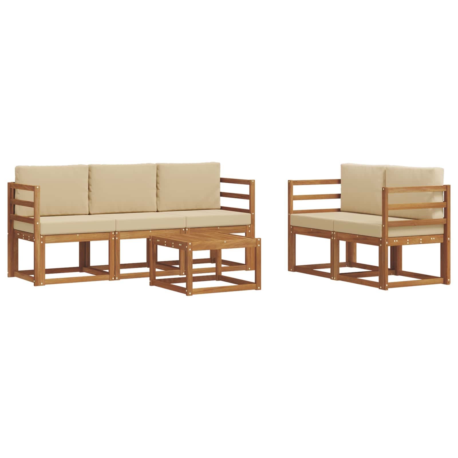 Ensemble de canapés d'extérieur 6 pcs Naturel et Beige - XIOS