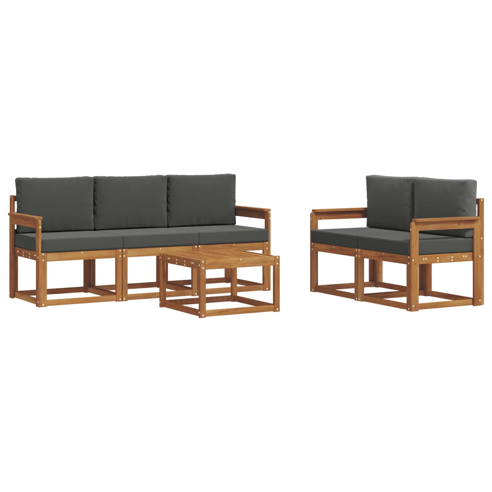 Ensemble de canapés d'extérieur 6 pcs Naturel et Anthracite - XIOS