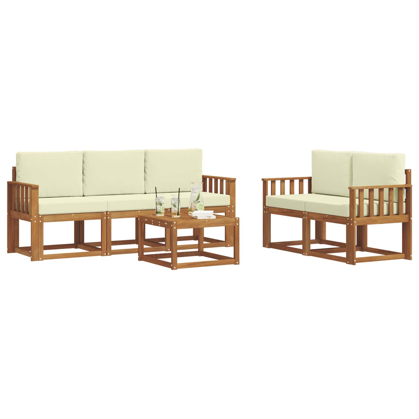 Ensemble de canapés d'extérieur 6 pcs Naturel et Crème - XIOS