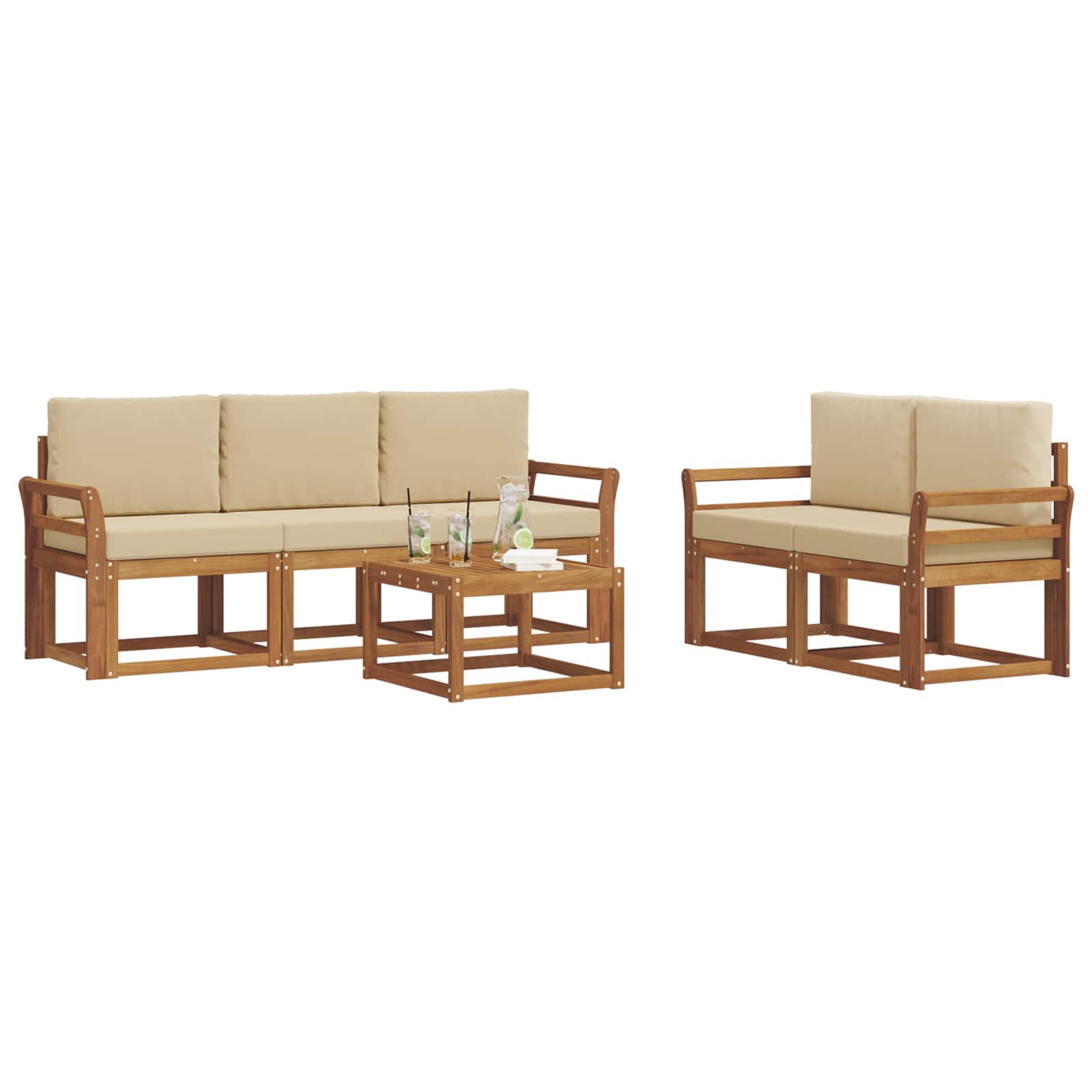 Ensemble de canapés d'extérieur 6 pcs Naturel et Beige - XIOS