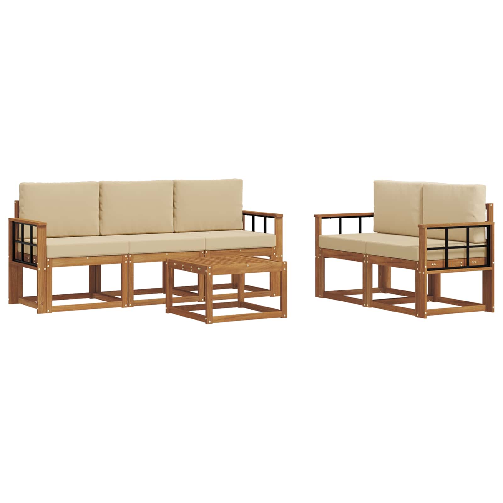 Ensemble de canapés d'extérieur 6 pcs Naturel et Beige - XIOS