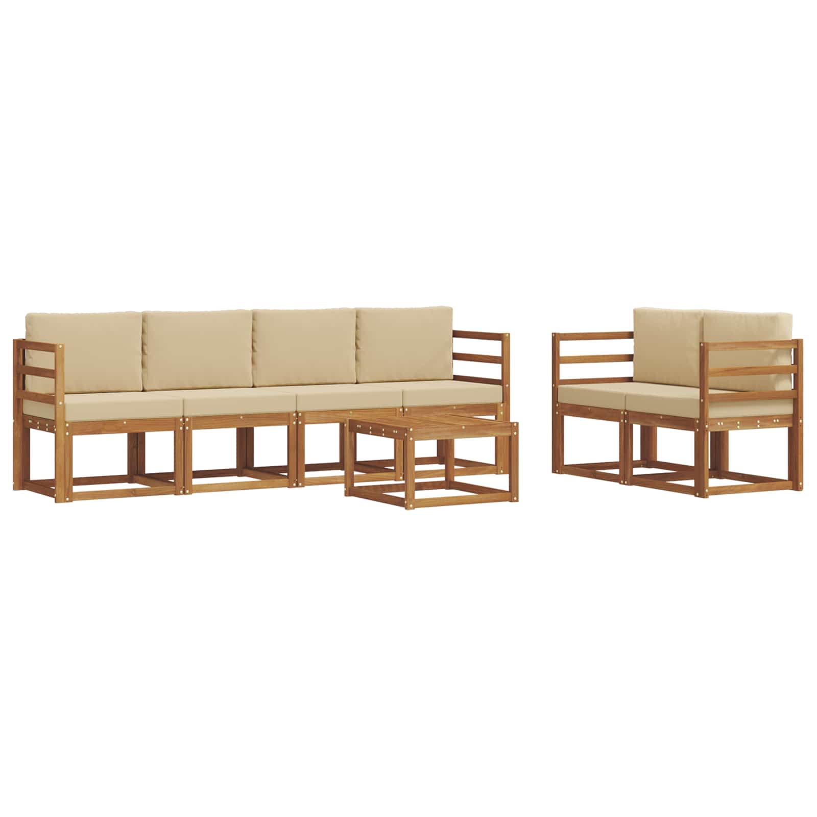 Ensemble de canapés d'extérieur 7 pcs Naturel et Beige - XIOS
