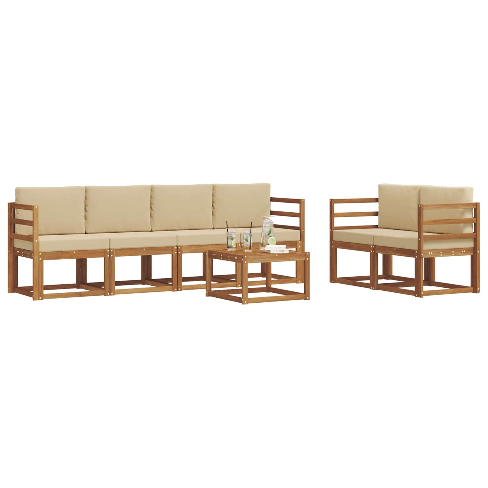 Ensemble de canapés d'extérieur 7 pcs Naturel et Beige - XIOS