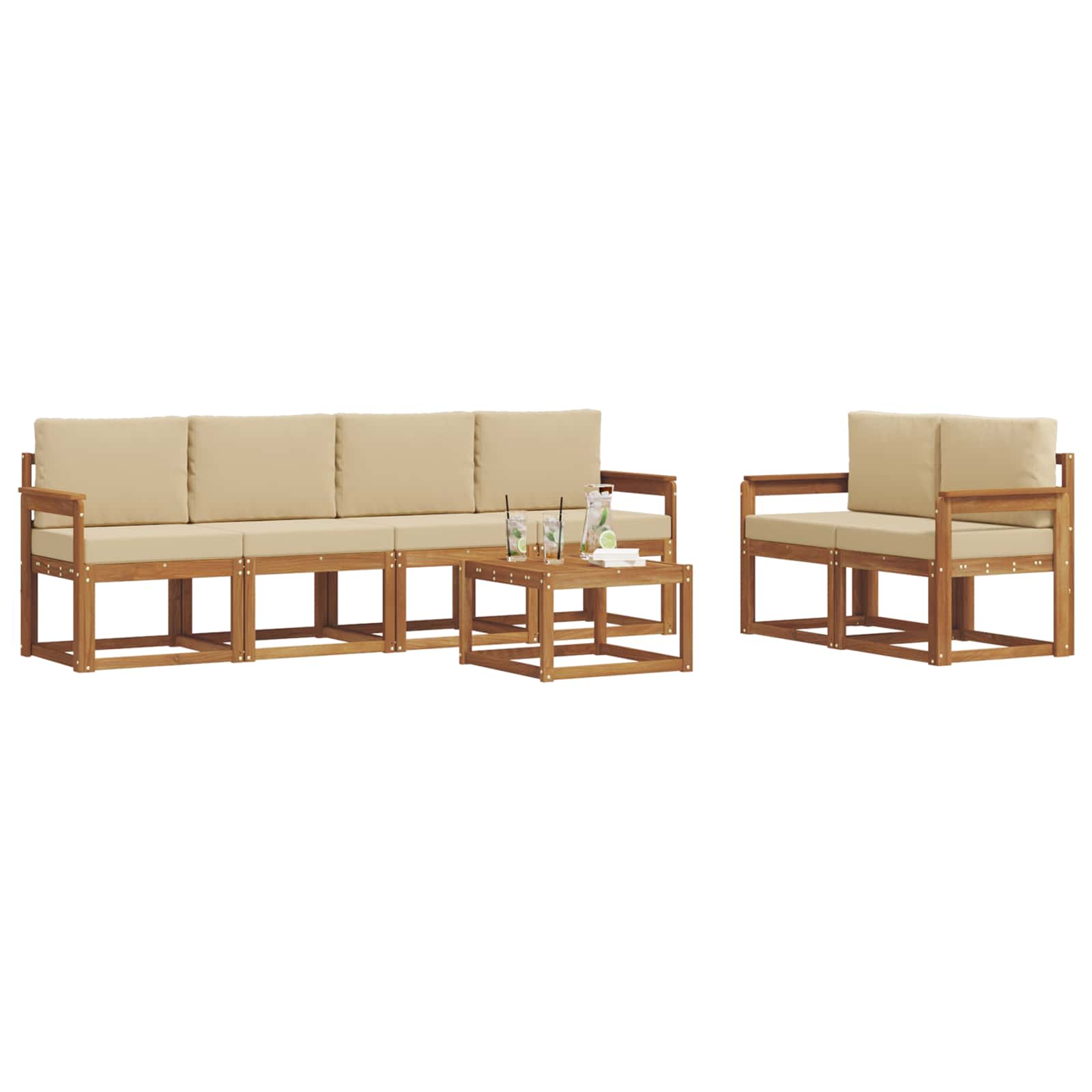 Ensemble de canapés d'extérieur 7 pcs Naturel et Beige - XIOS