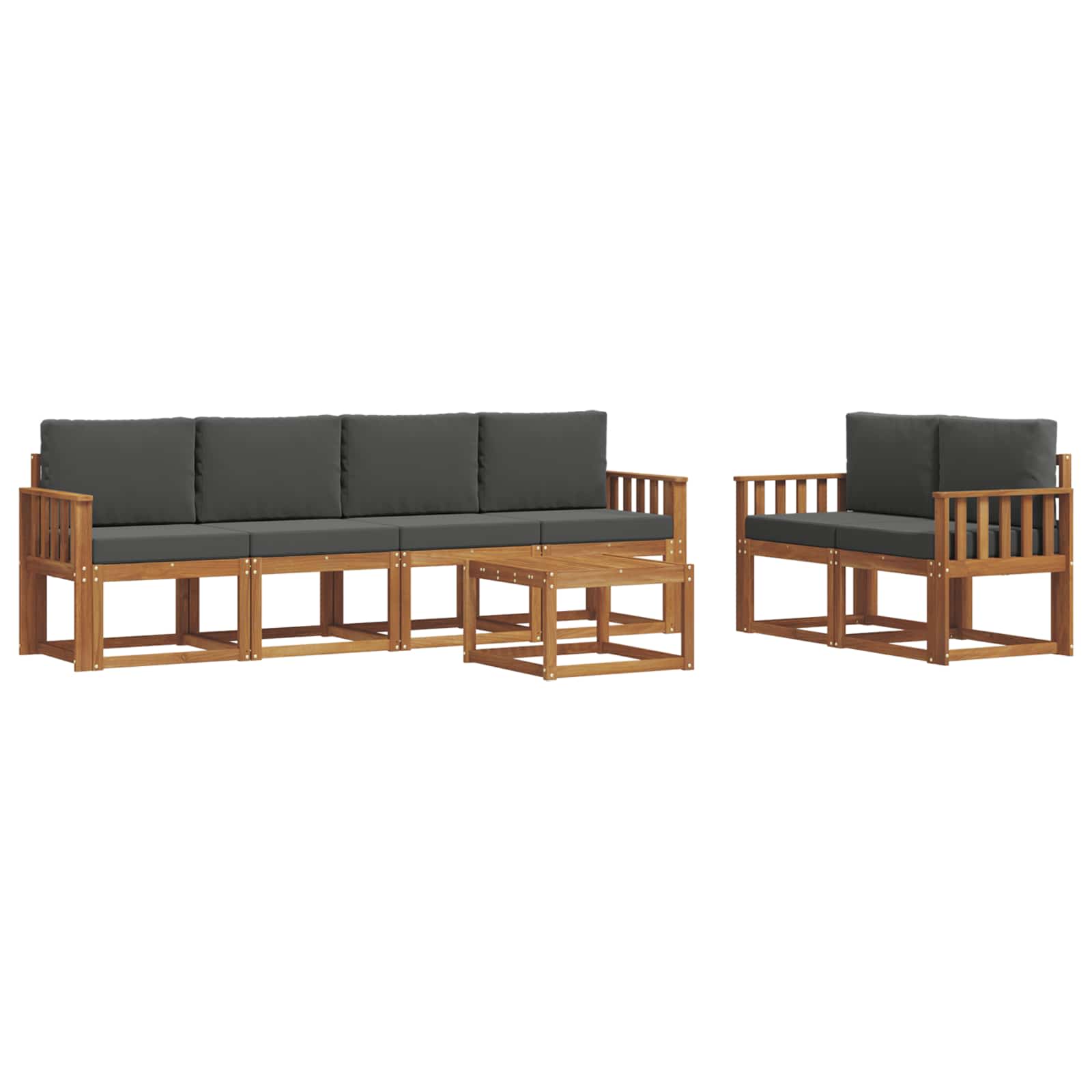 Ensemble de canapés d'extérieur 7 pcs Naturel et Anthracite - XIOS