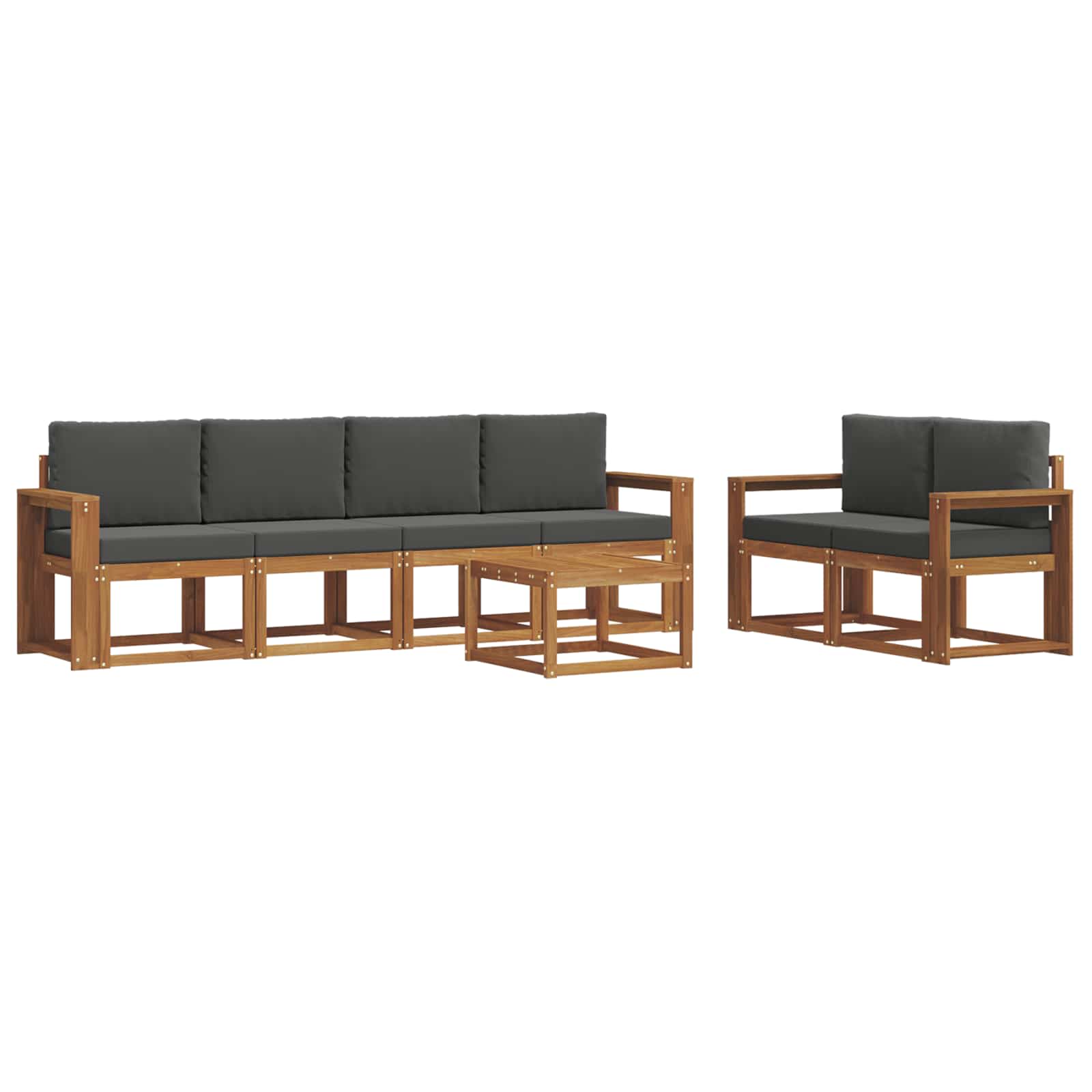 Ensemble de canapés d'extérieur 7 pcs Naturel et Anthracite - XIOS