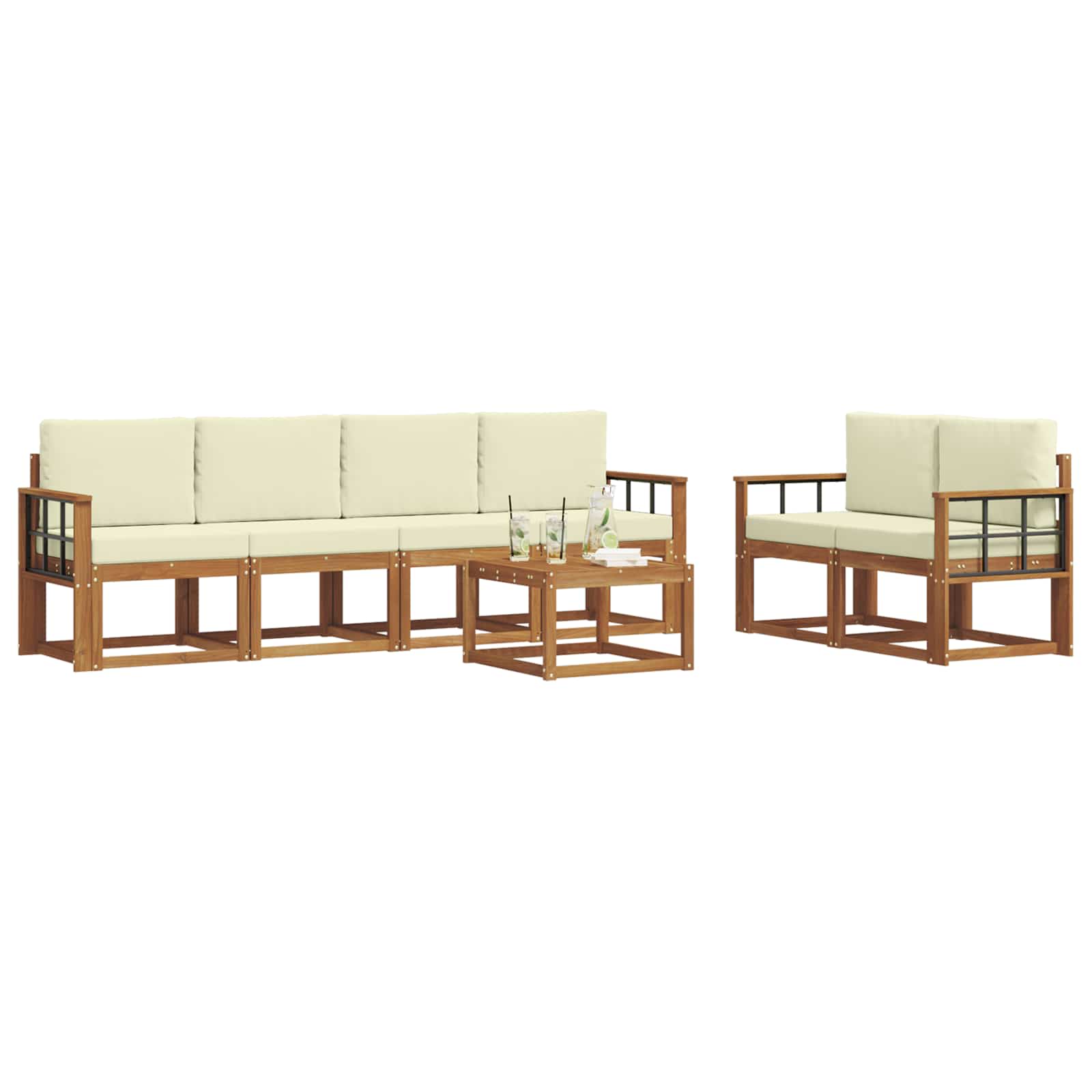 Ensemble de canapés d'extérieur 7 pcs Naturel et Crème - XIOS
